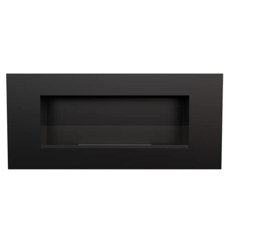 Wall mounted Bioethanol fireplace DELTA 2 black with glazing TÜV