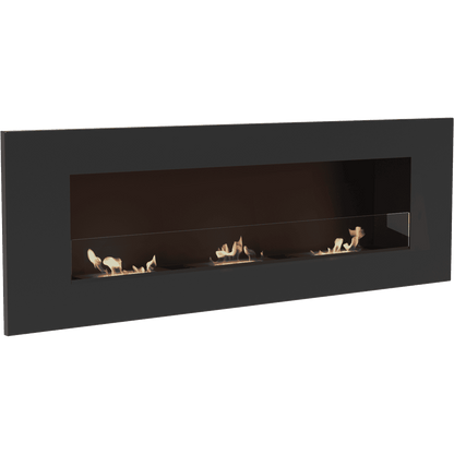 Wall mounted Bioethanol fireplace DELTA 3 black with glazing TÜV