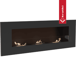 Wall mounted Bioethanol fireplace DELTA 3 black with glazing TÜV