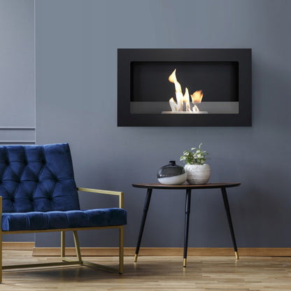 Wall mounted Bioethanol fireplace GOLF2 TÜV with glazing