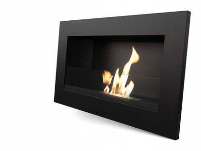 Wall mounted Bioethanol fireplace GOLF black with glazing TÜV