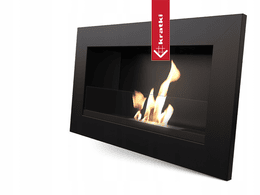 Wall mounted Bioethanol fireplace GOLF black with glazing TÜV