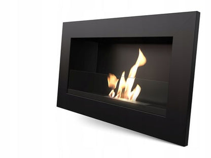 Wall mounted Bioethanol fireplace GOLF black with glazing TÜV