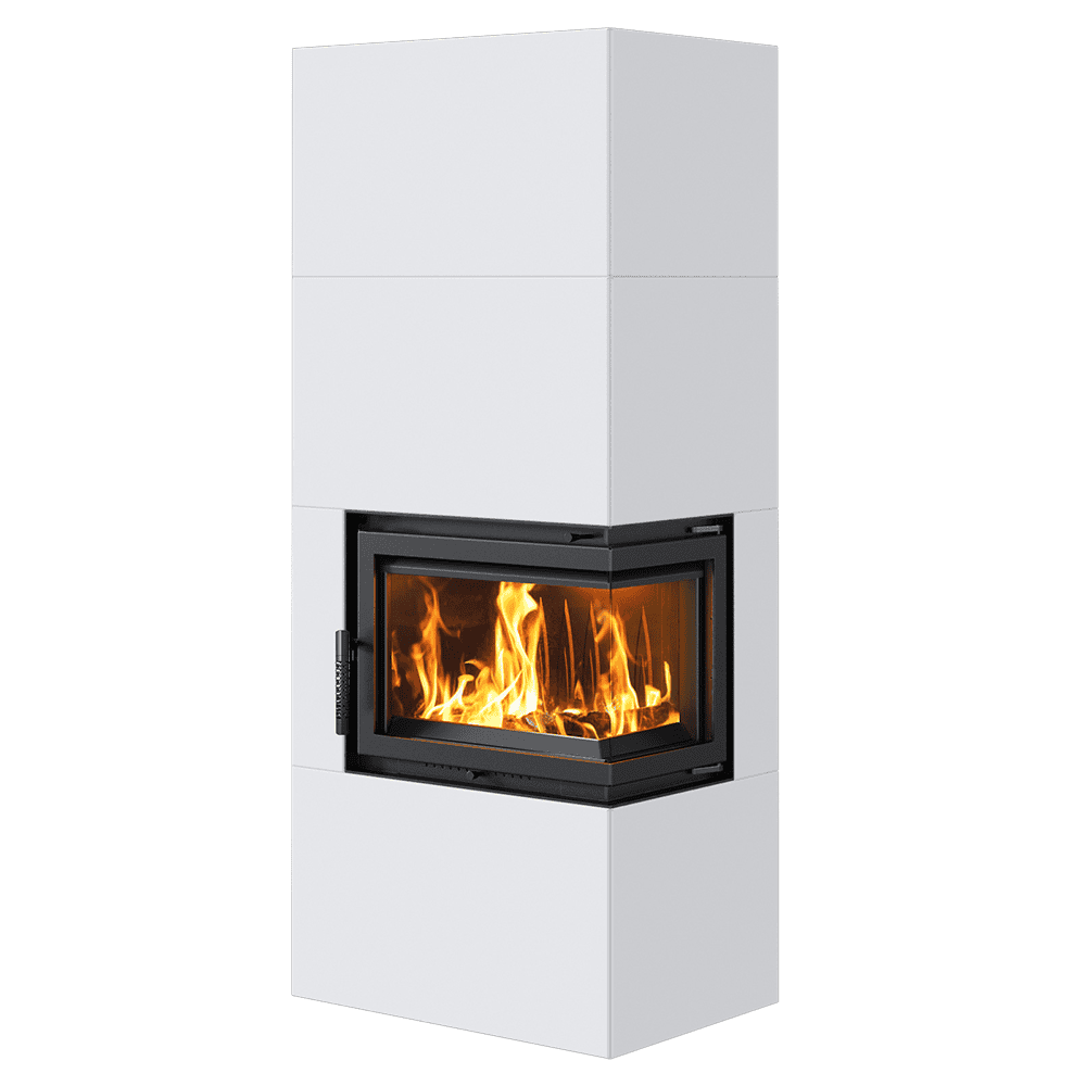 Modular fireplace Box 8 kW Ø 200 Bianco