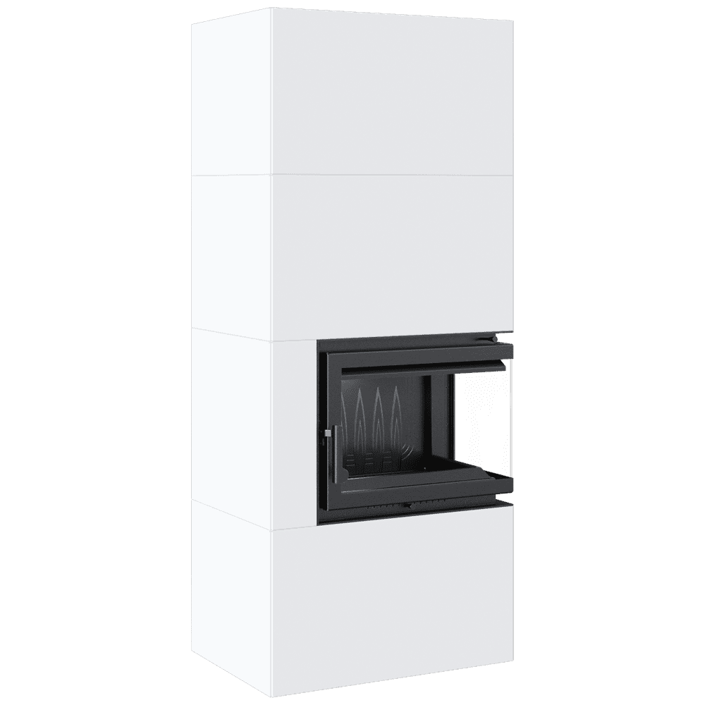 Modular fireplace Box 8 kW Ø 200 Bianco