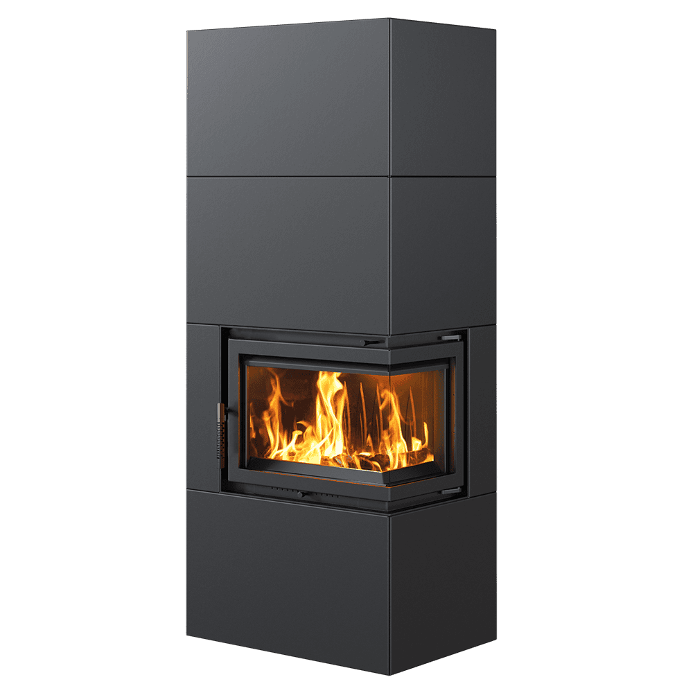 Modular fireplace Box 8 kW Ø 200 Black