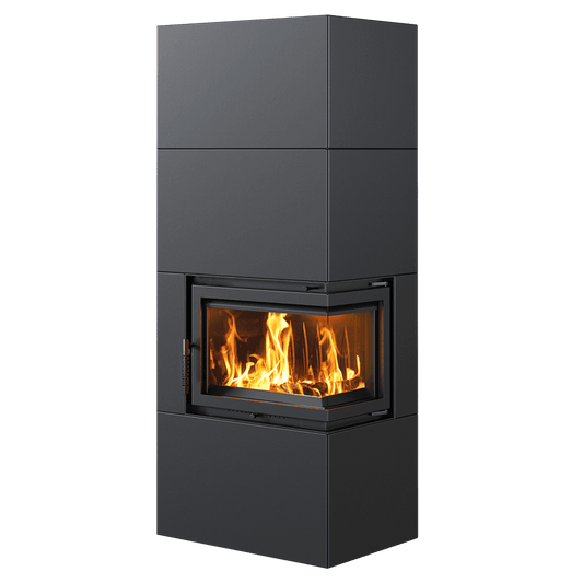 Modular fireplace Box 8 kW Ø 200 Black