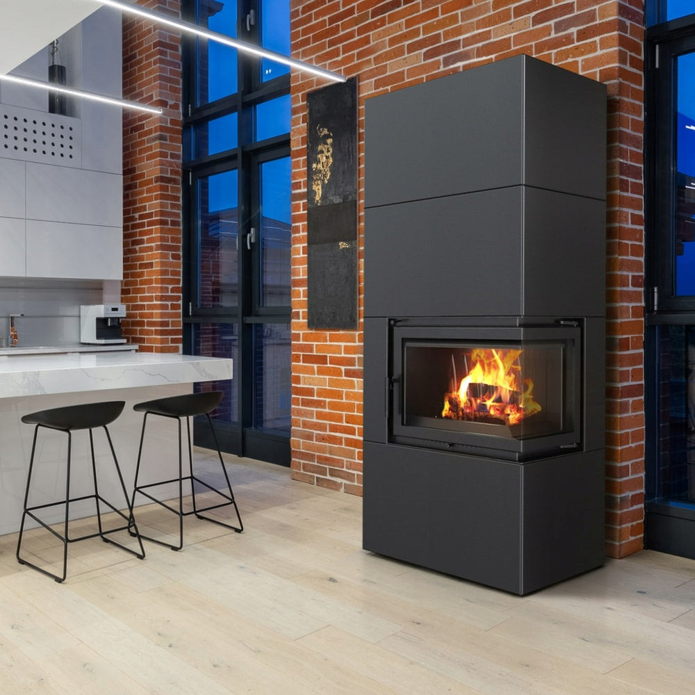 Modular fireplace Box 8 kW Ø 200 Black