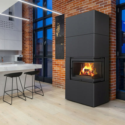 Modular fireplace Box 8 kW Ø 200 Black