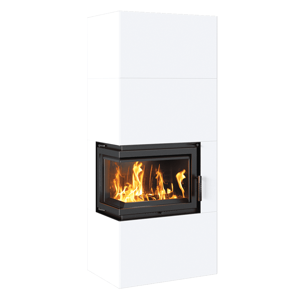 Modular fireplace Box 8 kW Ø 200 Bianco self closing door