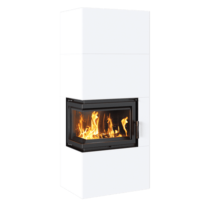 Modular fireplace Box 8 kW Ø 200 Bianco self closing door