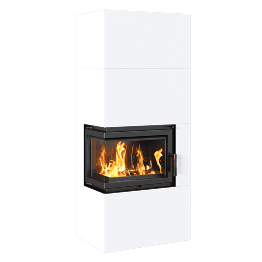 Modular fireplace Box 8 kW Ø 200 Bianco self closing door