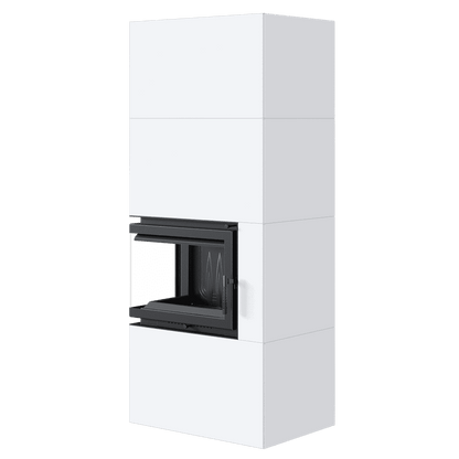 Modular fireplace Box 8 kW Ø 200 Bianco self closing door