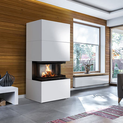 Modular fireplace KRATKI NBC/EASY BOX 7 kW Ø 160 steel casing Bianco