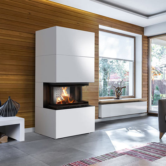 Modular fireplace KRATKI NBC/EASY BOX 7 kW Ø 160 steel casing Bianco