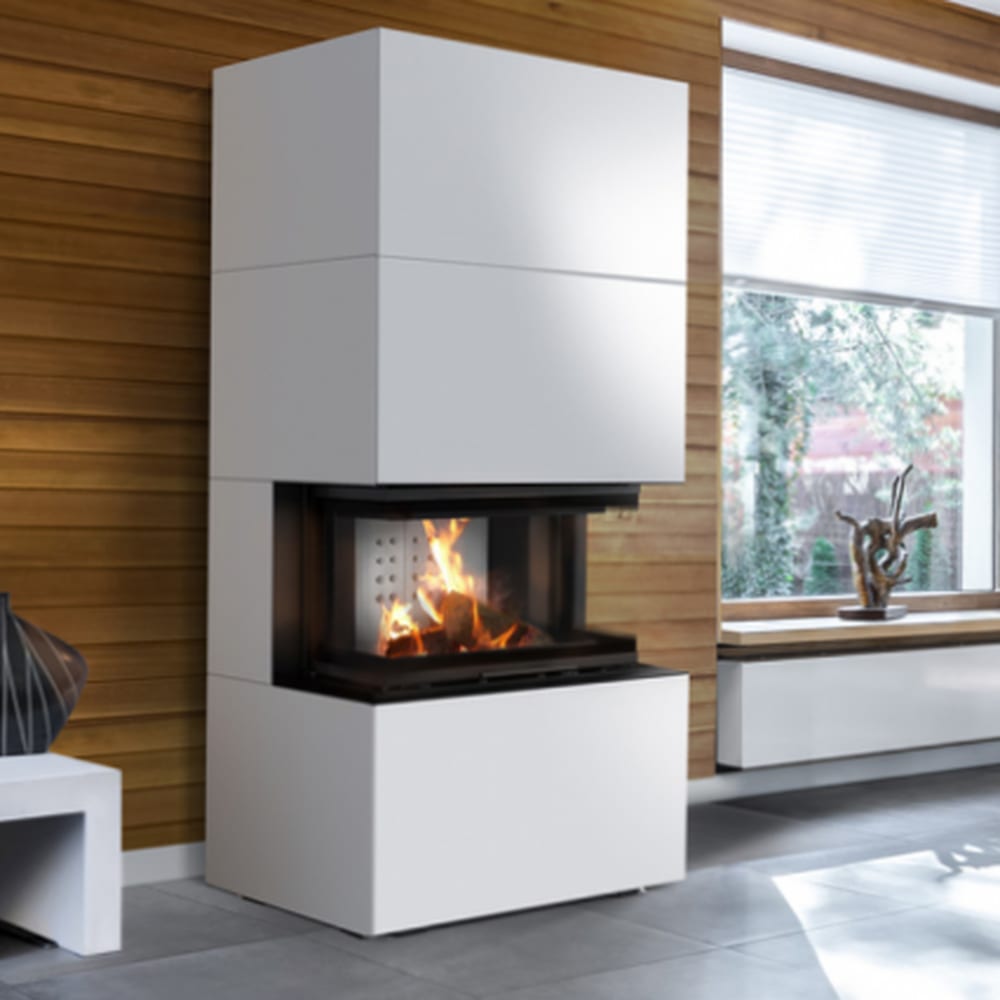 Modular fireplace KRATKI NBC/EASY BOX 7 kW Ø 160 steel casing Bianco