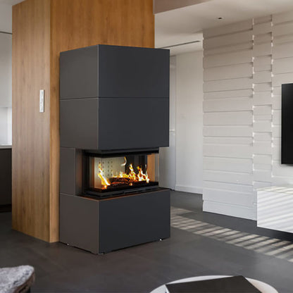 Modular fireplace NBC/EASY BOX 7 kW Ø 160 steel casing Black