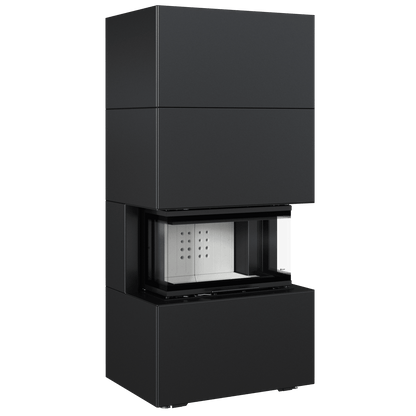Modular fireplace NBC/EASY BOX 7 kW Ø 160 steel casing Black