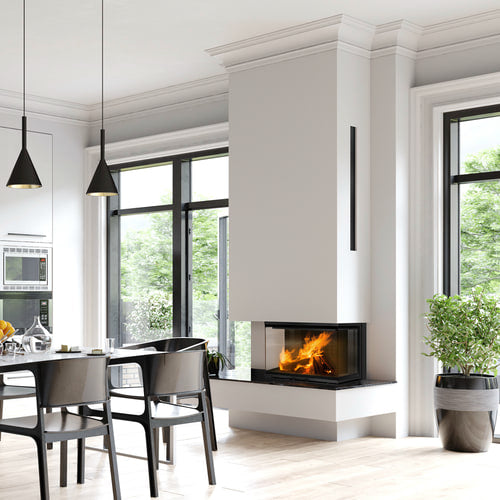 Steel fireplace KRATKI NBC 800/400 left right 10 kW Ø 200 Lift-up