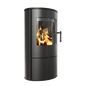 Wood burning steel stove KRATKI ROLLO 7 kW Ø 150 black thermotec