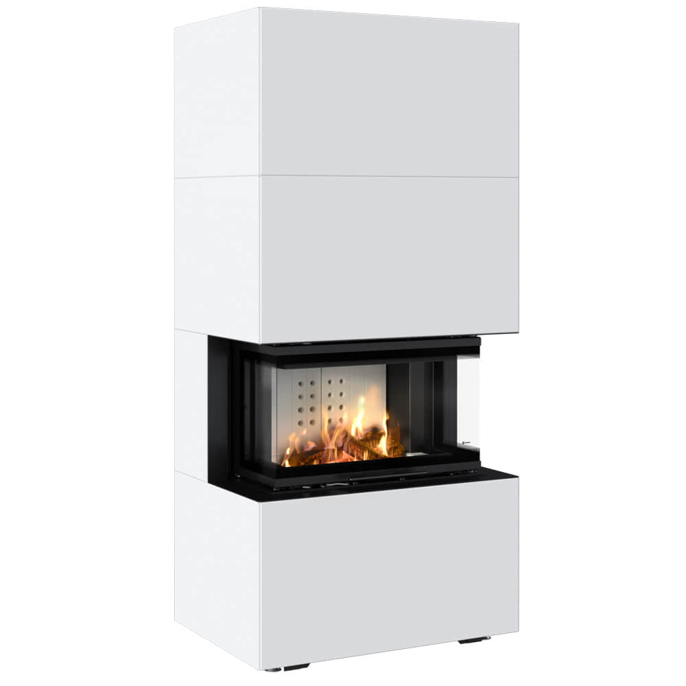 Modular fireplace KRATKI NBC/EASY BOX 7 kW Ø 160 steel casing White With closing doors