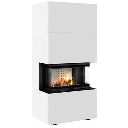 Modular fireplace KRATKI NBC/EASY BOX 7 kW Ø 160 steel casing White With closing doors