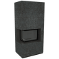 Modular fireplace FLOKI BOX right 8 kW Ø 160 quartz sinter NATURALI PIETRA DI SAVOIA GRIGIA BOCCIARDATA