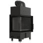 Steel fireplace FLOKI S left 8 kW Ø 160 black thermotec self closing door