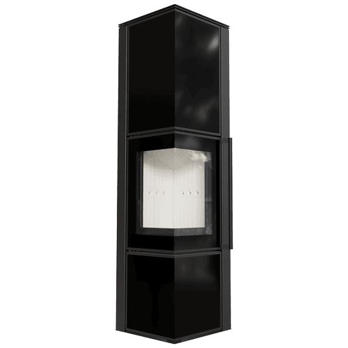 Wood burning steel stove KRATKI TORA/S 8 kW Ø 150 black glass panel