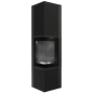 Wood burning steel stove KRATKI TORA/L 8 kW Ø 150 quartz sinter Nero Assoluto black thermotec self closing door
