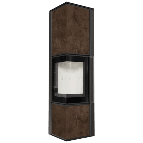 Wood burning steel stove KRATKI TORA/L 8 kW Ø 150 quartz sinter OXIDE MORO self closing door