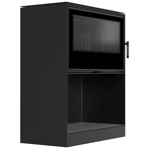 Wood burning steel stove KRATKI KARI 95 Ø 180 14 kW recess for wood black thermotec