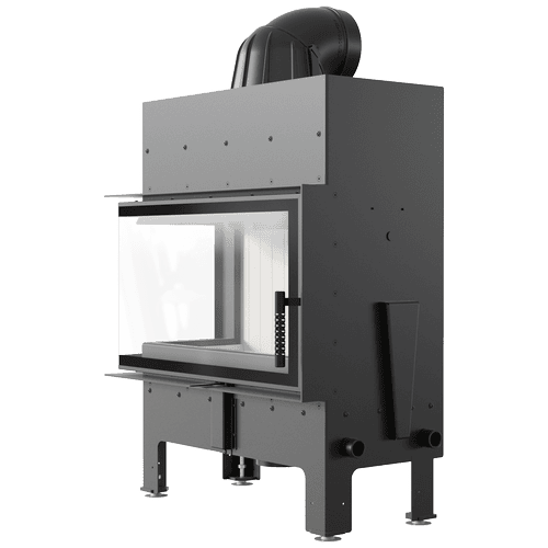 Steel fireplace KRATKI FLOKI M left 10 kW Ø 200 self closing door