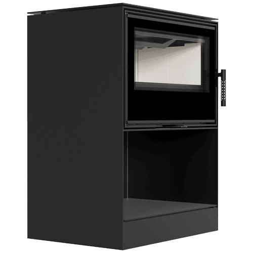 Wood burning steel stove KRATKI KARI 70 Ø 150 8 kW recess for wood