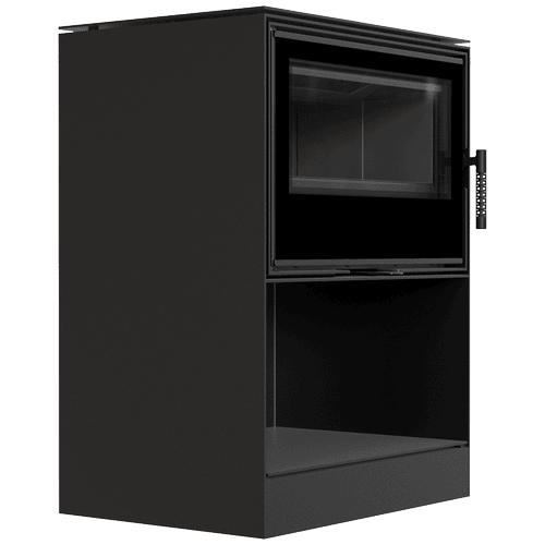 Wood burning steel stove KRATKI KARI 70 Ø 150 8 kW recess for wood black thermotec