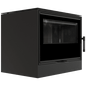Wood burning steel stove KARI 70 Ø 150 8 kW black thermotec self closing door