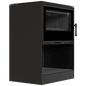 Wood burning steel stove KARI 70 Ø 150 8 kW recess for wood black thermotec self closing door