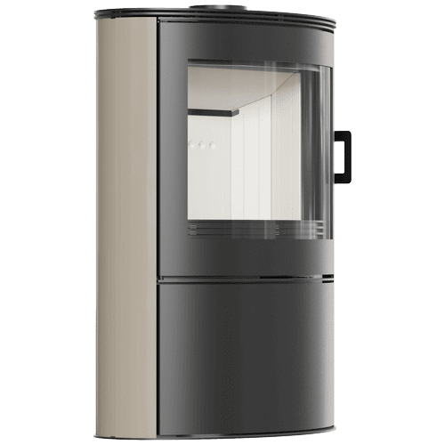 Tiled wood burning steel stove KRATKI AB S/2 Ø 150 10 kW creme tile