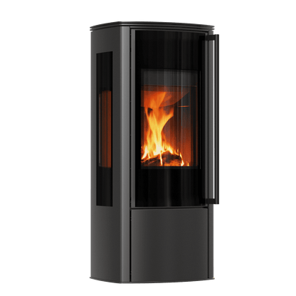 Freestanding stove KOZA AB ENYO R VIEW black lining