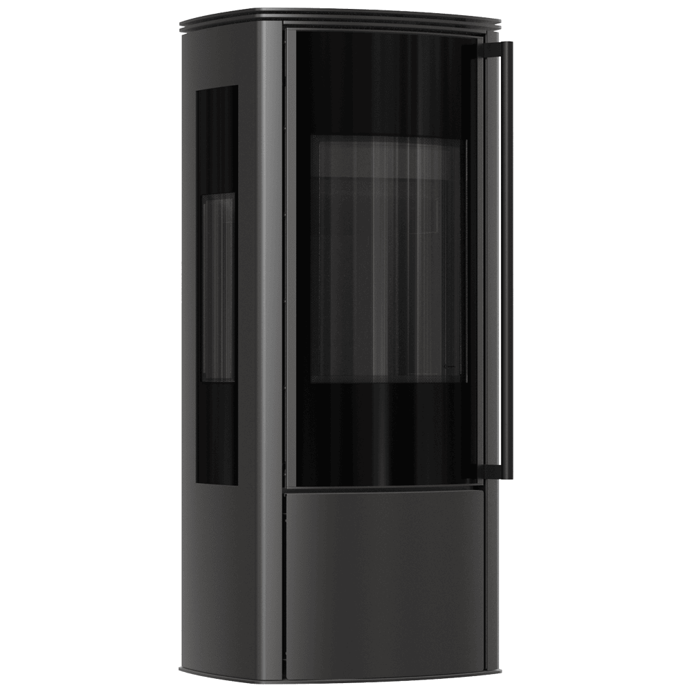 Freestanding stove KOZA AB ENYO R VIEW black lining