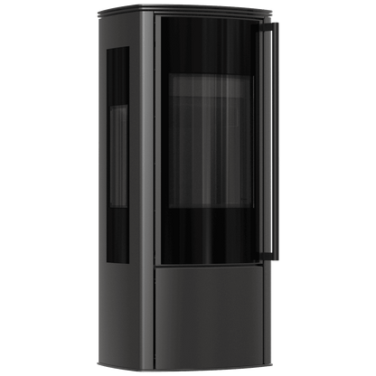 Freestanding stove KOZA AB ENYO R VIEW black lining