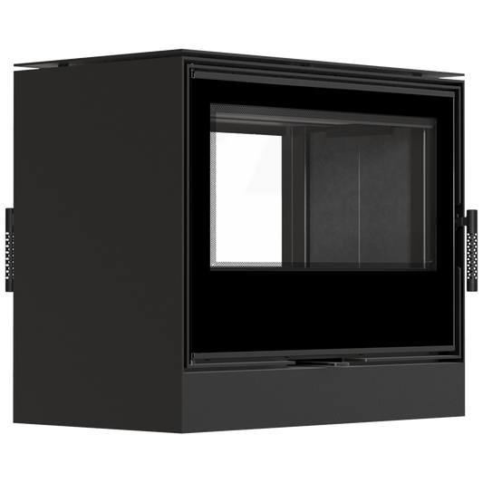 Wood burning stove tunnel KRATKI KARI 80 12 kW Ø 180 self closing door, black thermotec
