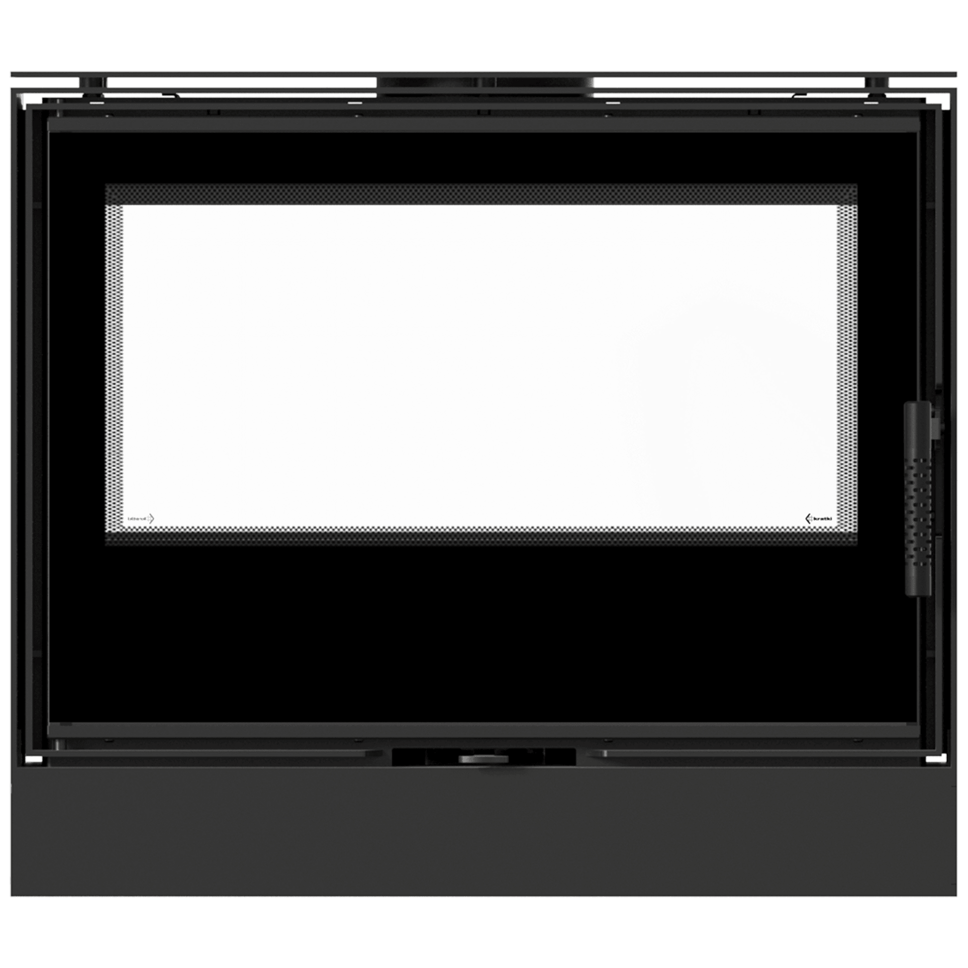 Wood burning stove tunnel KRATKI KARI 80 12 kW Ø 180 self closing door, black thermotec