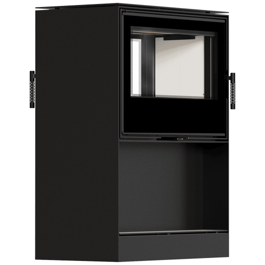 Wood burning stove tunnel KRATKI KARI 80 12 kW Ø 180 with wood storage