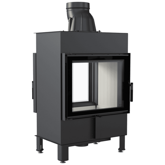 Steel air fireplace 12 kW Double glazing