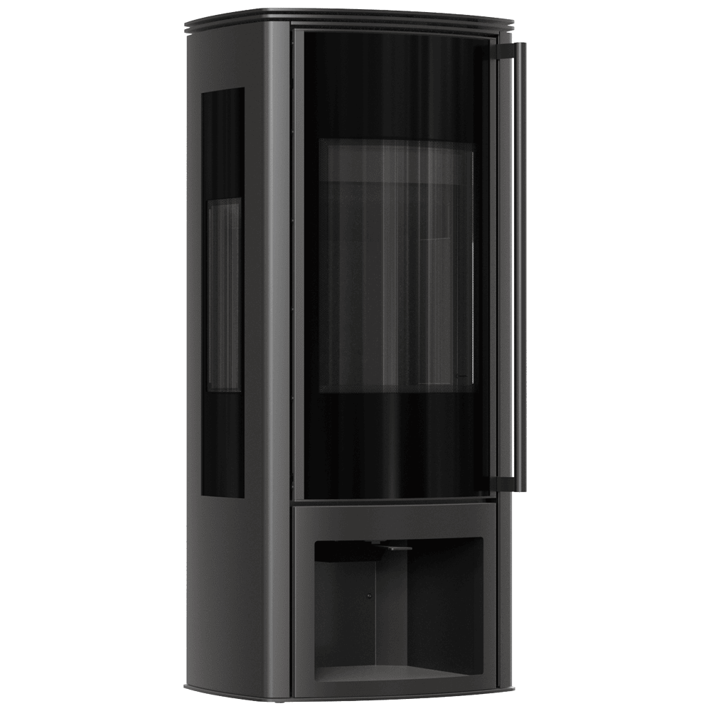 Freestanding stove KOZA AB ENYO R VIEW RECESS black lining