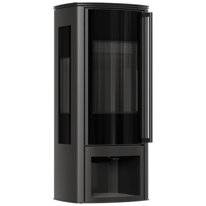 Freestanding stove KOZA AB ENYO R VIEW RECESS black lining
