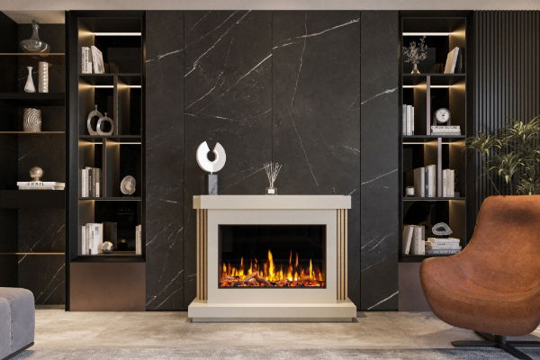Cassaro L800 Floor Standing Electric Fireplace – Almond & Natural Oak