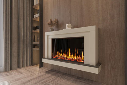 Livorno L800 Wall Mounted Electric Fireplace – Warm White & Woodgrain