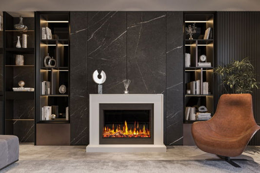 Bettola L800 Floor Standing Electric Fireplace – Warm White & Woodgrain